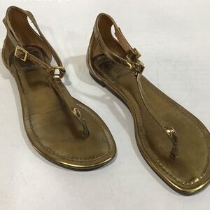 Tory Burch Gold Leather Women's Thong Sandals Size 8M